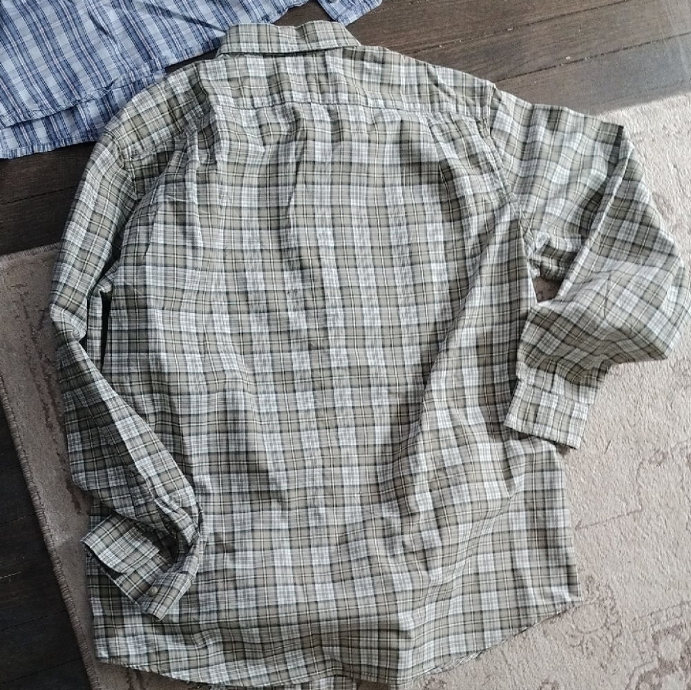 2 in Lot Eddie Bauer// 5/11 Tactical Plaid Button-Down Button Down Shirt Sz L - Picture 9 of 10